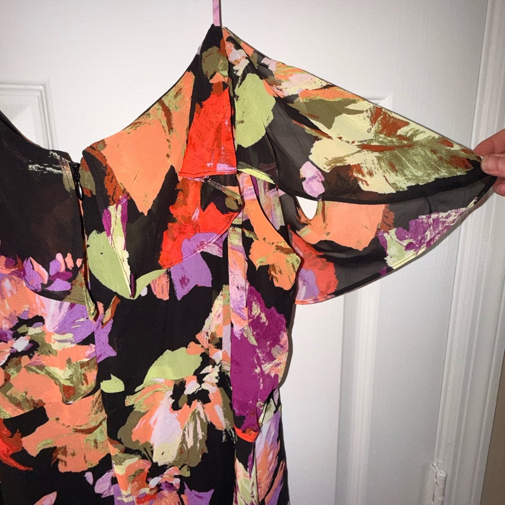 NWT London Times Petite Floral-Print Cold Shoulder Maxi Dress Size: 20W - Picture 15 of 16